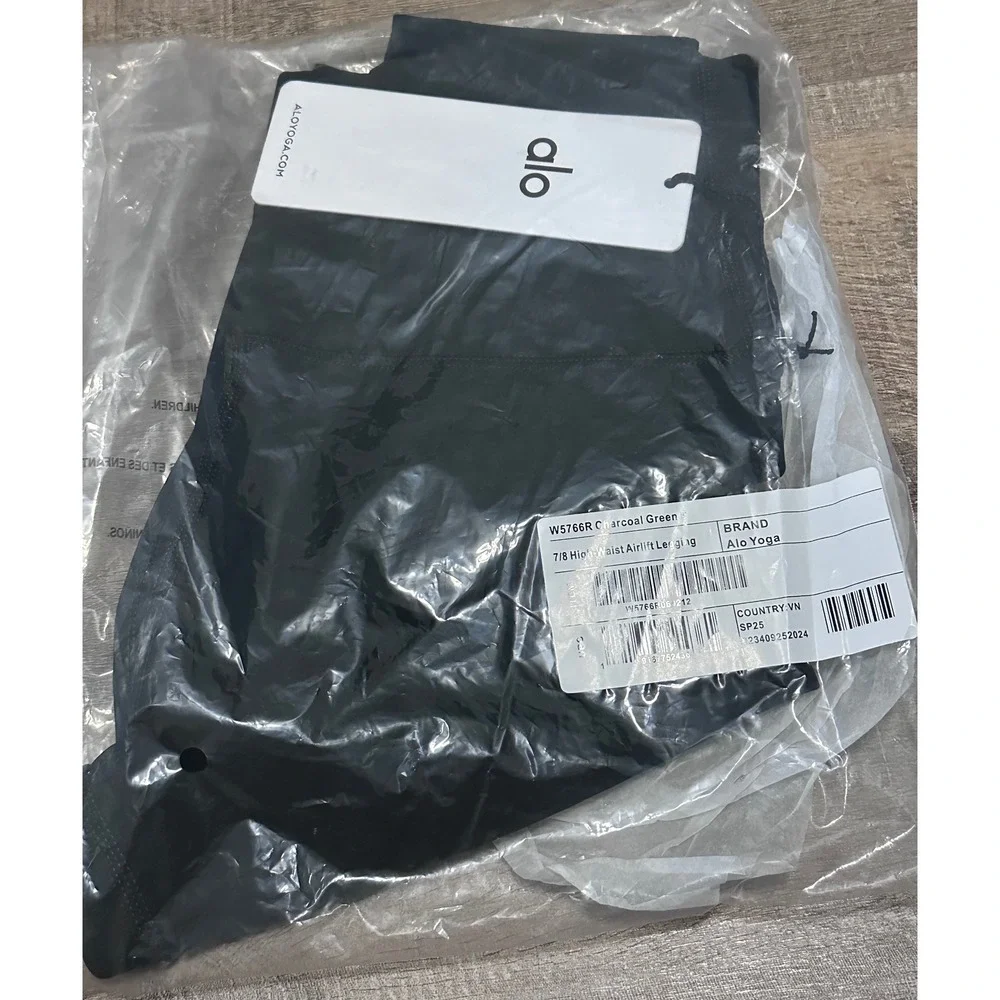 Alo Yoga 7/8 High-Waist Airlift Legging Charcoal Green Size Small NWT